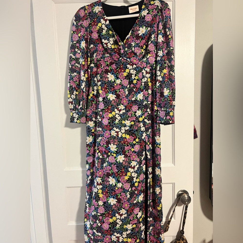 SHOWPO MARIELLA MIDI DRESS - LONG SLEEVE THIGH SPLIT DRESS